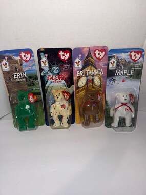 Ty McDonald's Teenie Beanie Babies Set of 4 - Erin, Glory, Britannia, Maple